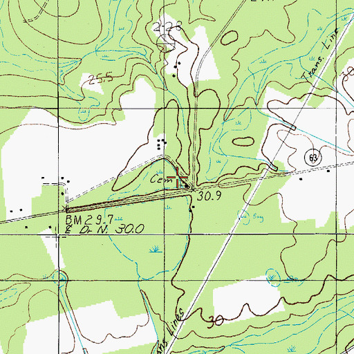 Topographic Map of Cypress Pond Church, SC
