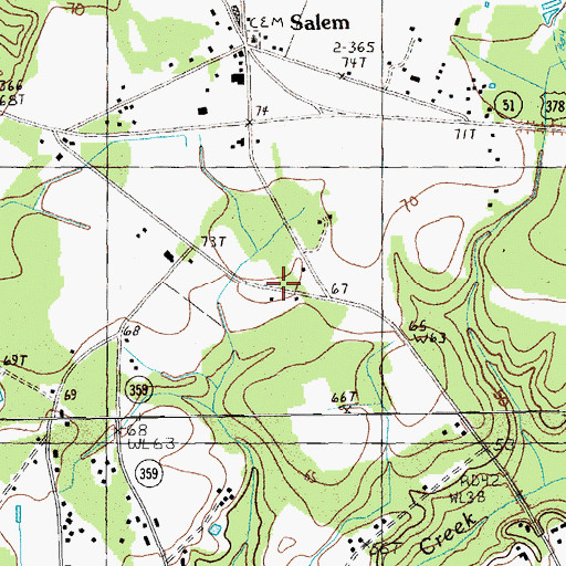Topographic Map of Daniels School, SC