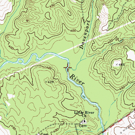 Topographic Map of Davenport Branch, SC