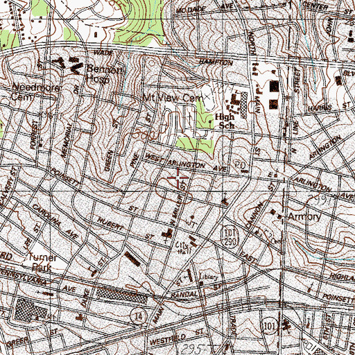 Topographic Map of Davenport High School, SC