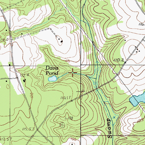 Topographic Map of Davis Pond, SC