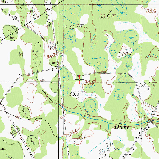 Topographic Map of Dawkins Chapel, SC