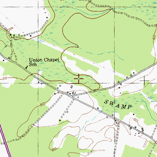 Topographic Map of Dawsey Swamp, SC