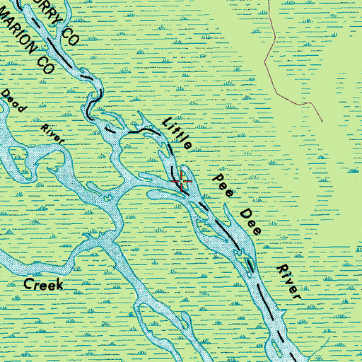 Topographic Map of Dead River, SC