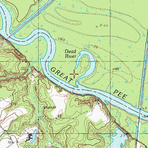Topographic Map of Dead River, SC