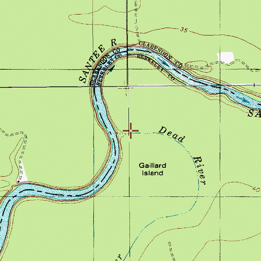 Topographic Map of Dead River, SC