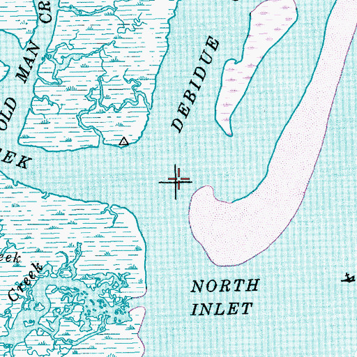 Topographic Map of Debidue Creek, SC