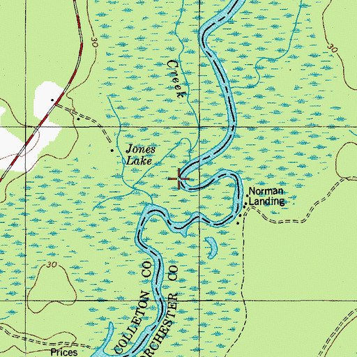 Topographic Map of Deep Creek, SC
