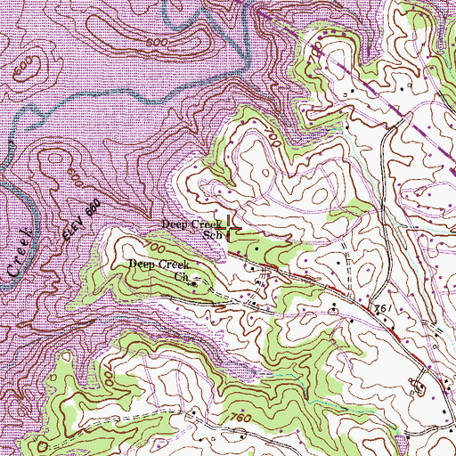 Topographic Map of Deep Creek School, SC