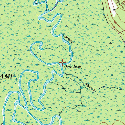 Topographic Map of Deep Hole, SC