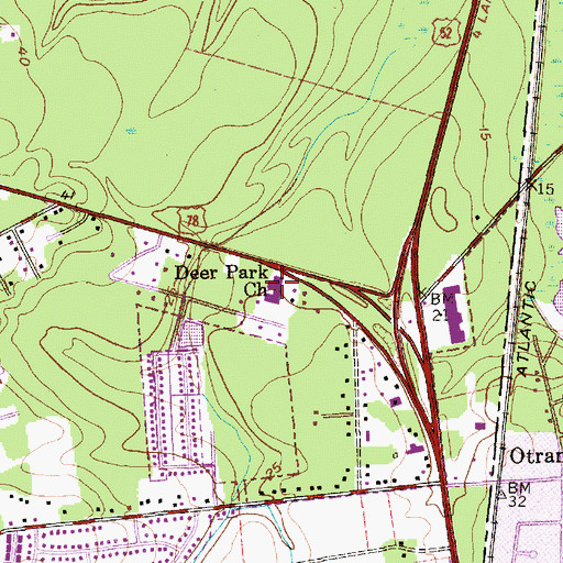 Topographic Map of Deer Park Church, SC