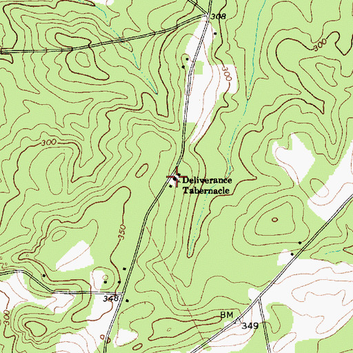 Topographic Map of Deliverance Tabernacle, SC