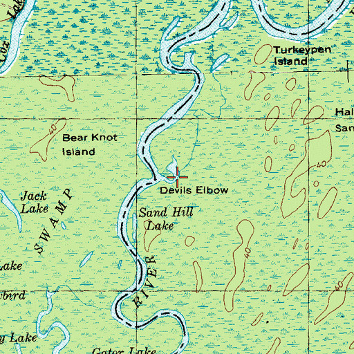 Topographic Map of Devils Elbow, SC