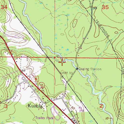 Topographic Map of Magee Creek, AL