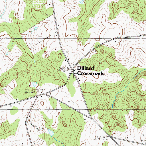 Topographic Map of Dillard Crossroads, SC