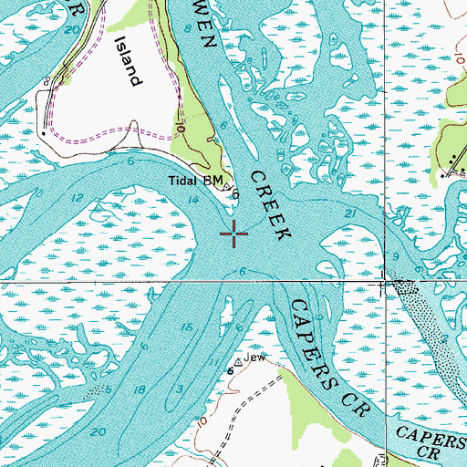 Topographic Map of Distant Island Creek, SC