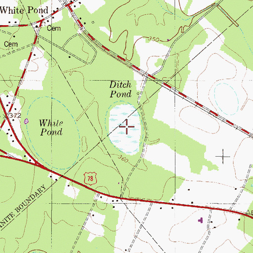 Topographic Map of Ditch Pond, SC
