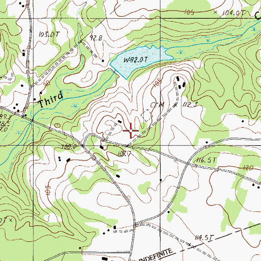 Topographic Map of Dixie School, SC
