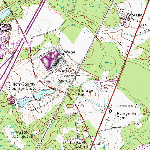 Topographic Map of Dixon Siding, SC
