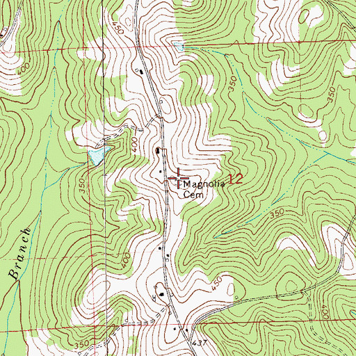 Topographic Map of Magnolia Cemetery, AL