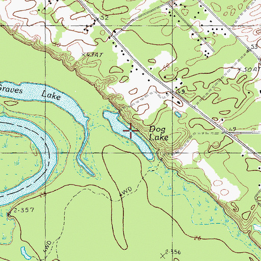 Topographic Map of Dog Lake, SC