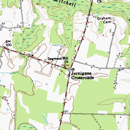 Topographic Map of Dogwood Hill Church, SC