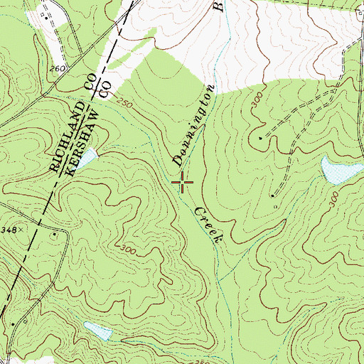 Topographic Map of Donnington Branch, SC