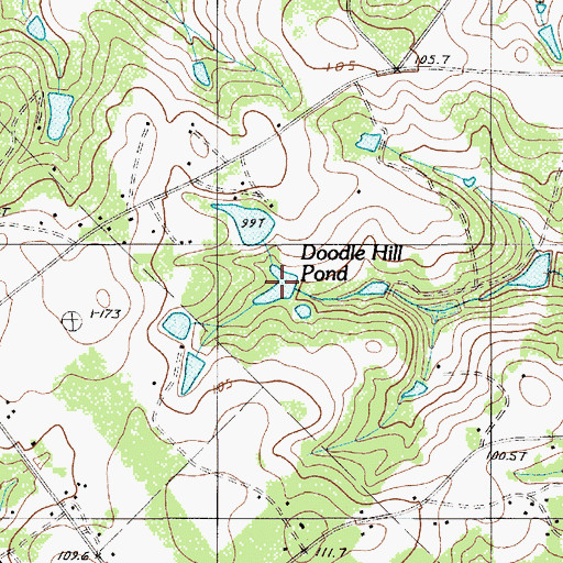 Topographic Map of Doodle Hill Pond, SC