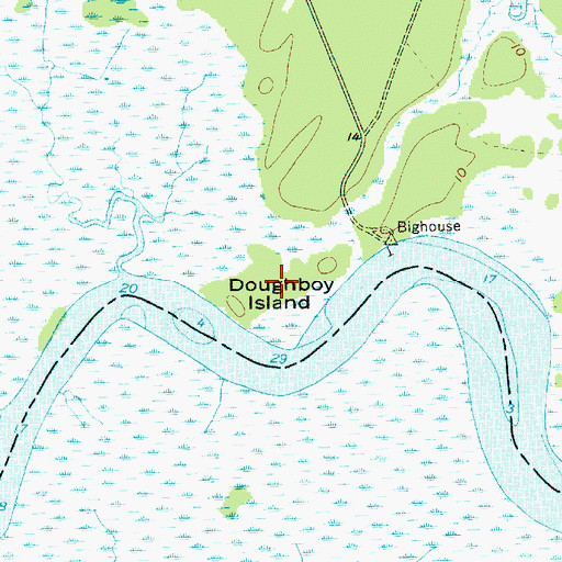 Topographic Map of Doughboy Island, SC