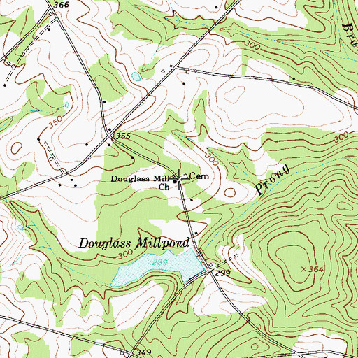 Topographic Map of Douglas Mill Church, SC