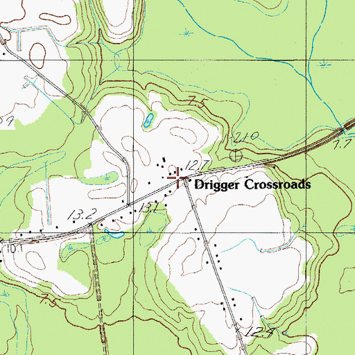 Topographic Map of Drigger Crossroads, SC
