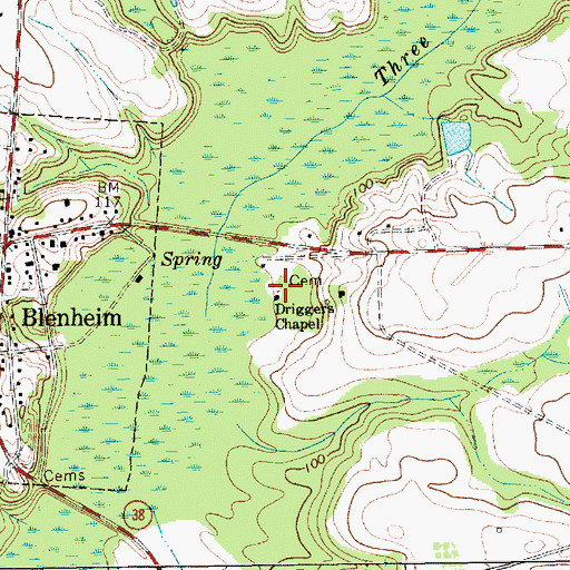 Topographic Map of Driggers Chapel, SC