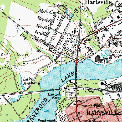 Topographic Map of Dry Branch, SC