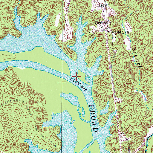 Topographic Map of Dry Branch, SC