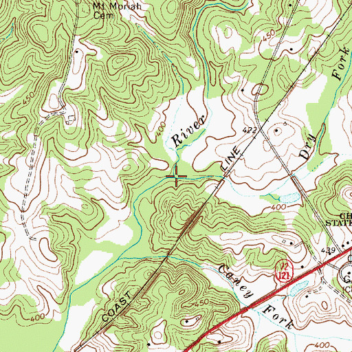 Topographic Map of Dry Fork, SC