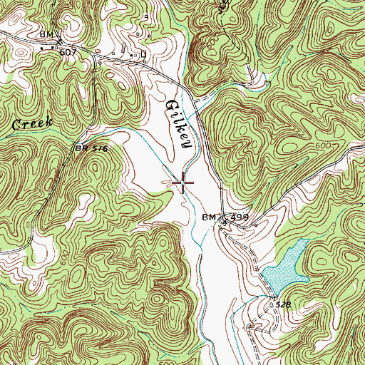Topographic Map of Dry Fork Creek, SC