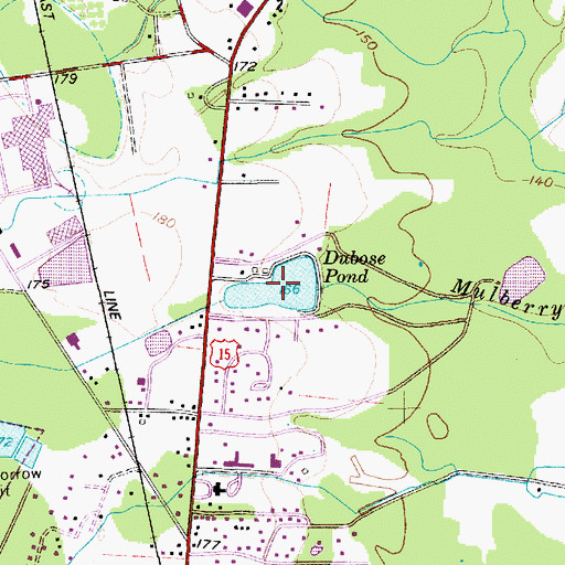 Topographic Map of Dubose Pond, SC
