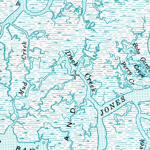 Topographic Map of Duck Creek, SC