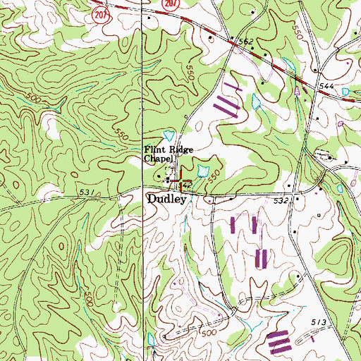 Topographic Map of Dudley, SC