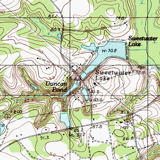 Topographic Map of Duncan Pond, SC