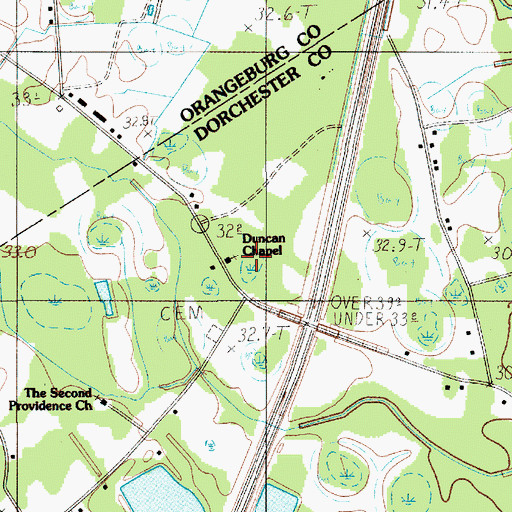 Topographic Map of Duncan School, SC