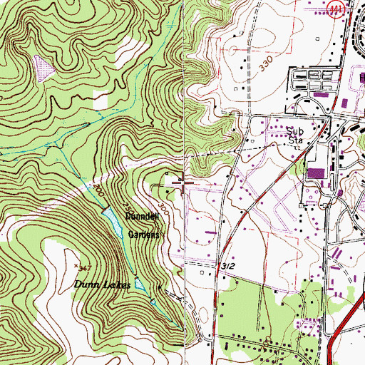 Topographic Map of Dundell Gardens, SC