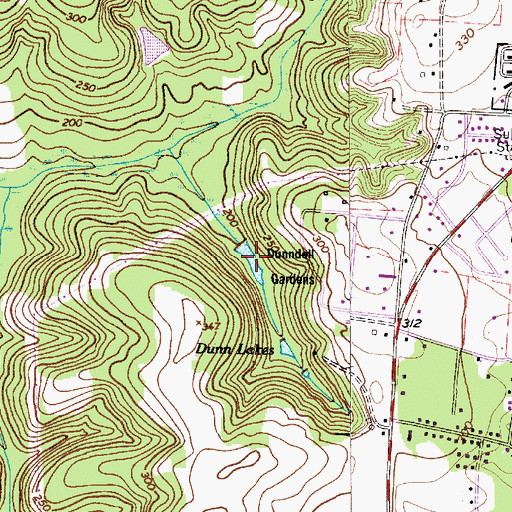 Topographic Map of Dunn Lakes, SC