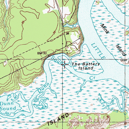 Topographic Map of Dunn Sound Creek, SC