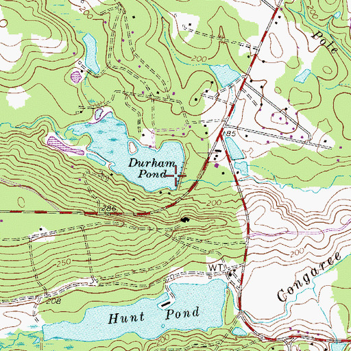 Topographic Map of Durham Pond, SC