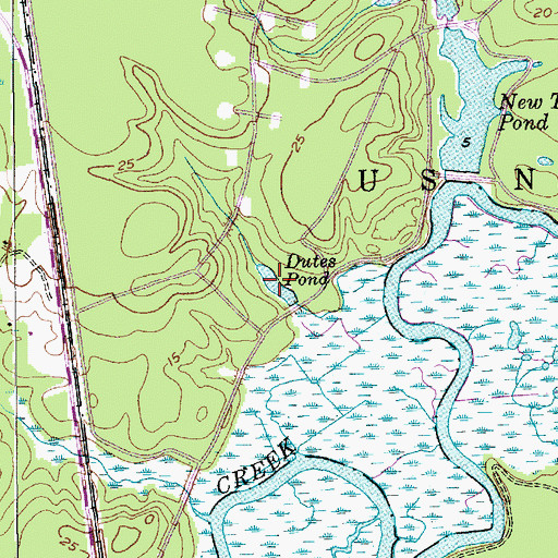 Topographic Map of Dutes Pond, SC