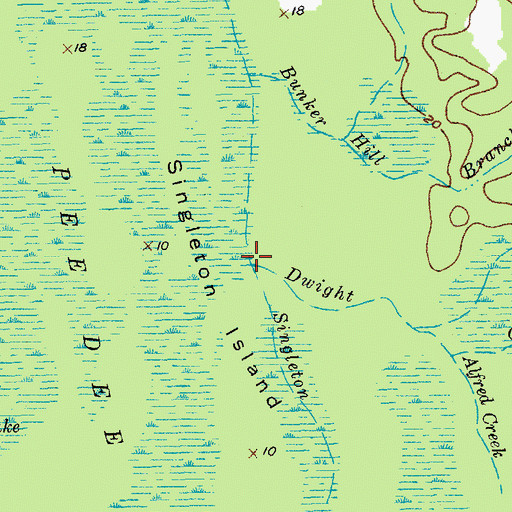 Topographic Map of Dwight Creek, SC