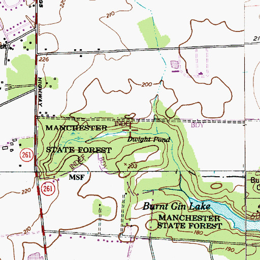 Topographic Map of Dwight Pond, SC