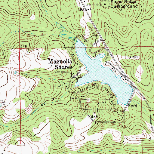 Topographic Map of Magnolia Shores, AL