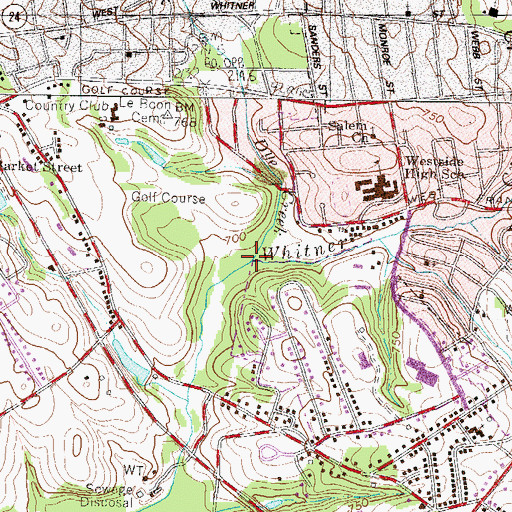 Topographic Map of Dye Creek, SC